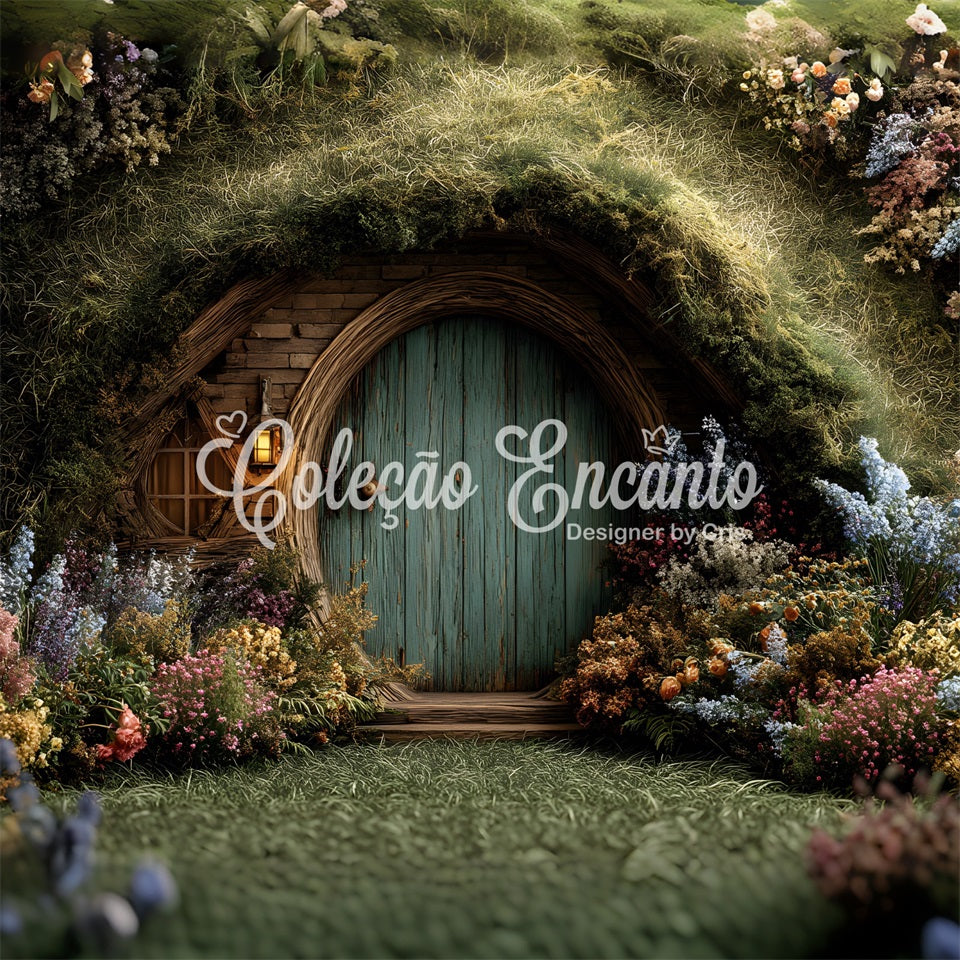 Fond Studio Pâques Porte Florale Cottage Mousse Enchantée Par Magali