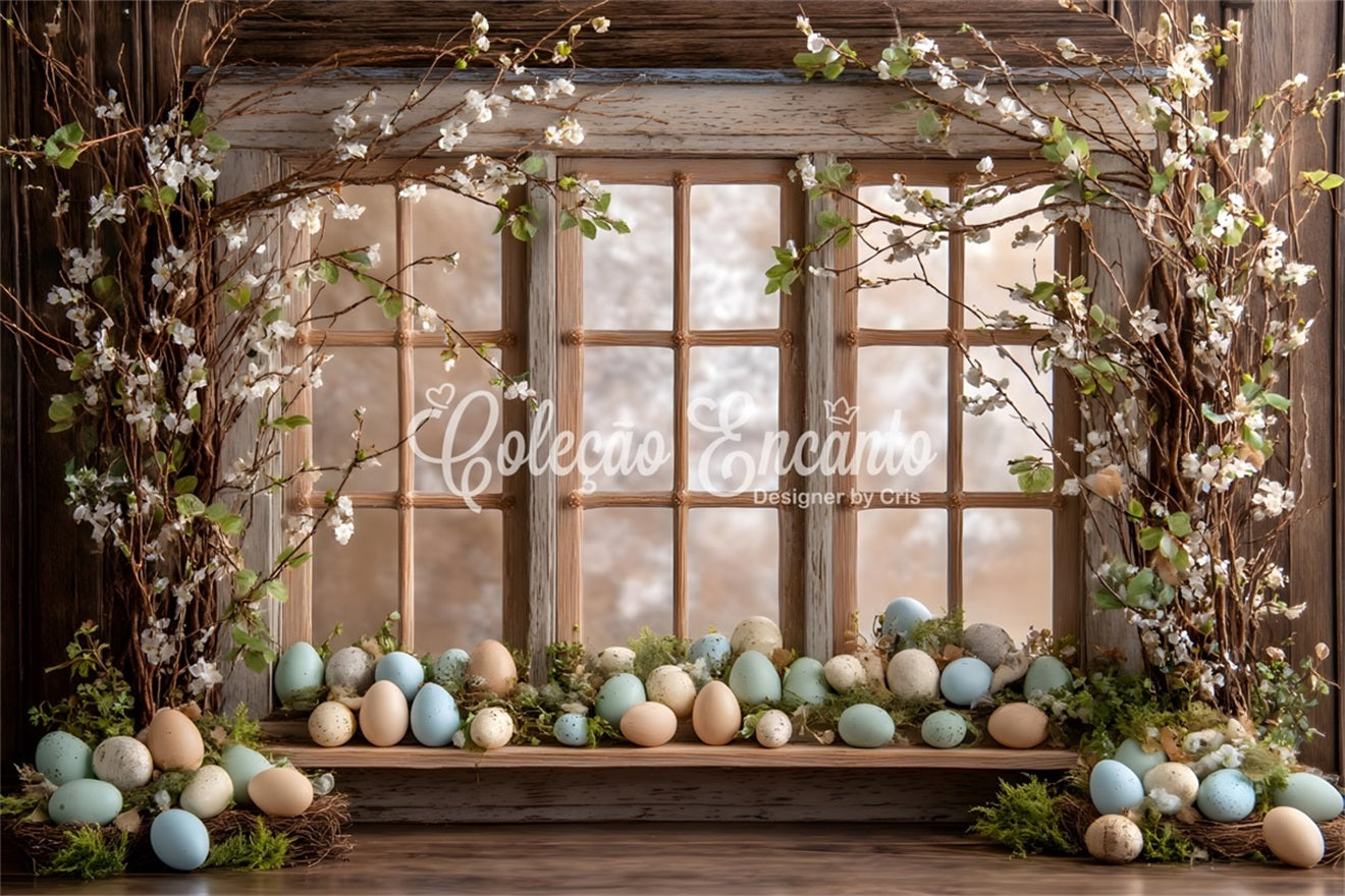 Fond Photo Pâques Fenêtre Rustique Fleurs Épanouies Par Magali