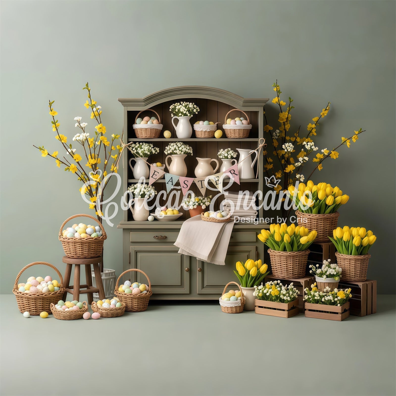 Fond Photo Pâques Armoire Pâques Paniers Œufs Par Magali