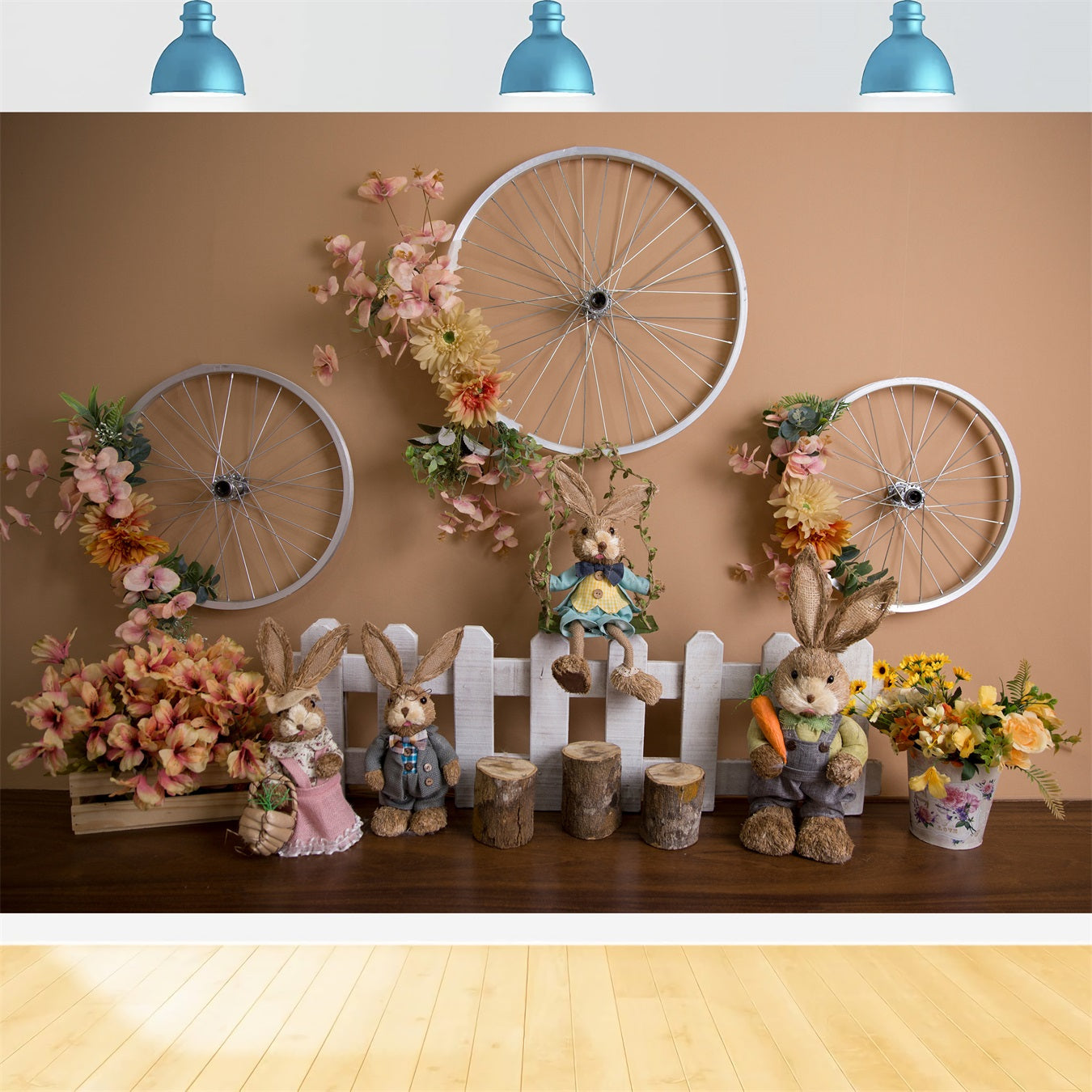 Toile de fond Photo Nouveau-né Lapin Roue Vélo Vintage Par Magali