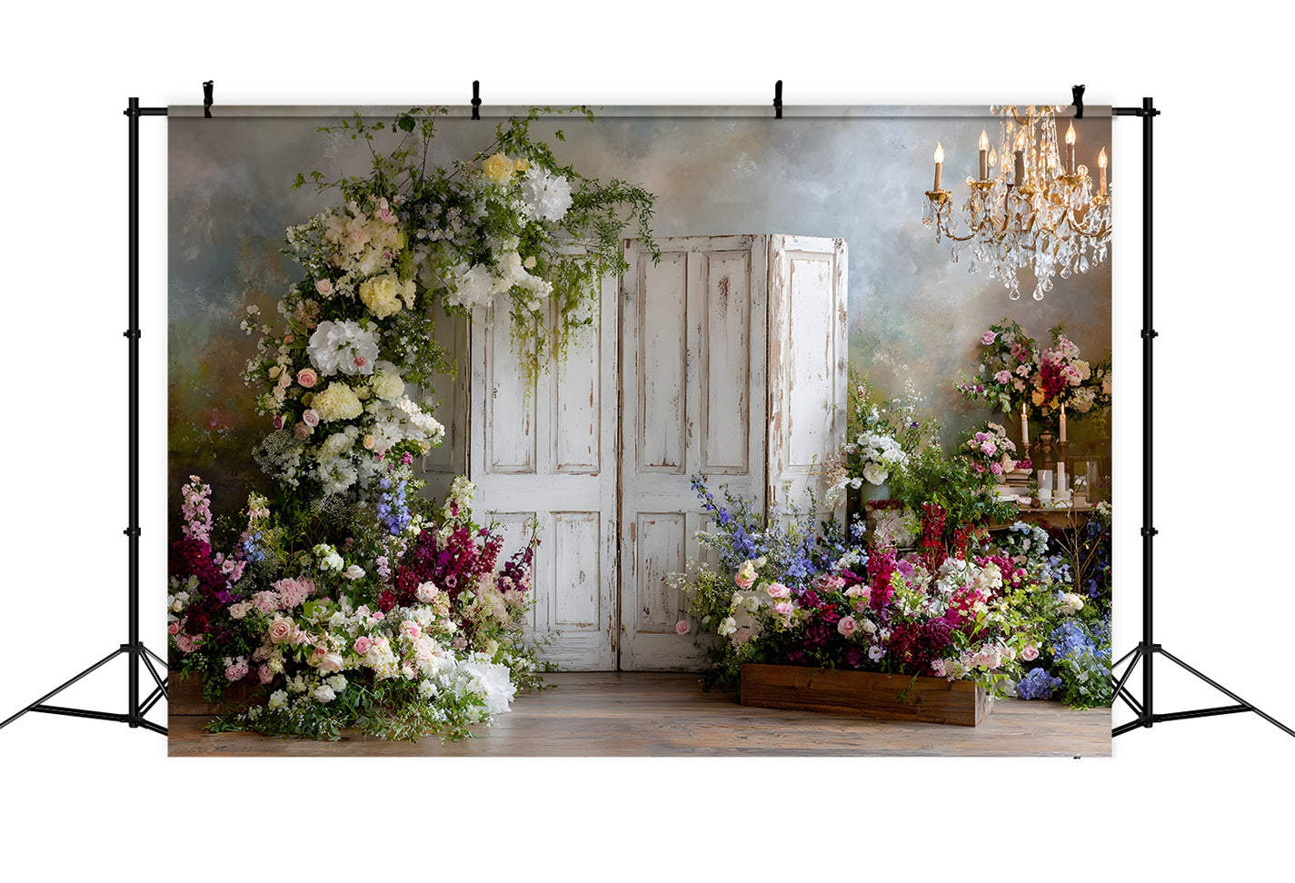 Toile de fond Photo Fête des Mères Portes Florales Vintage Lustres Par Magali