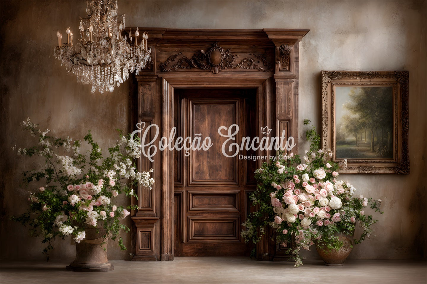 Fond Photo Fête des Mères Porte Bois Rustique Cascade De Fleurs Par Magali