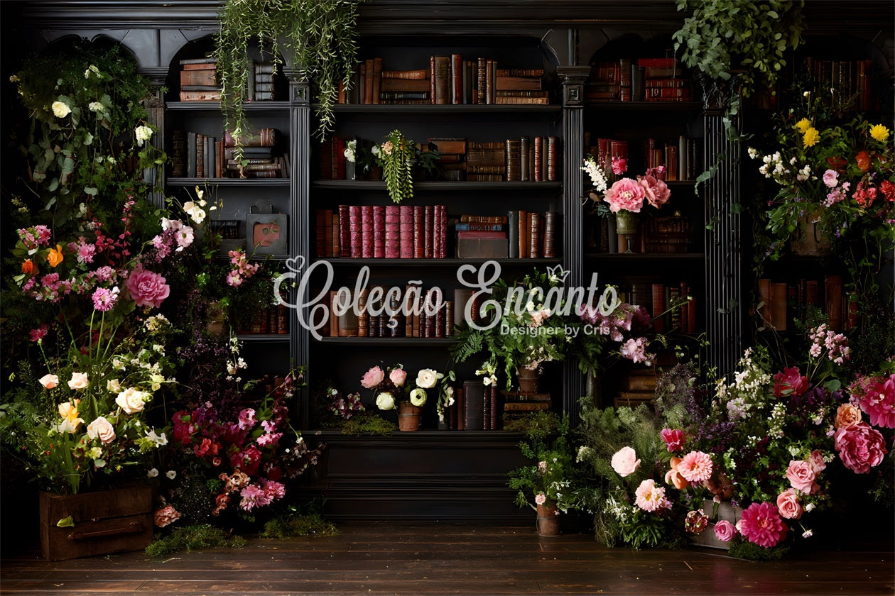 Fond Studio Fête des Mères Étagère Livres Fleurs Par Magali
