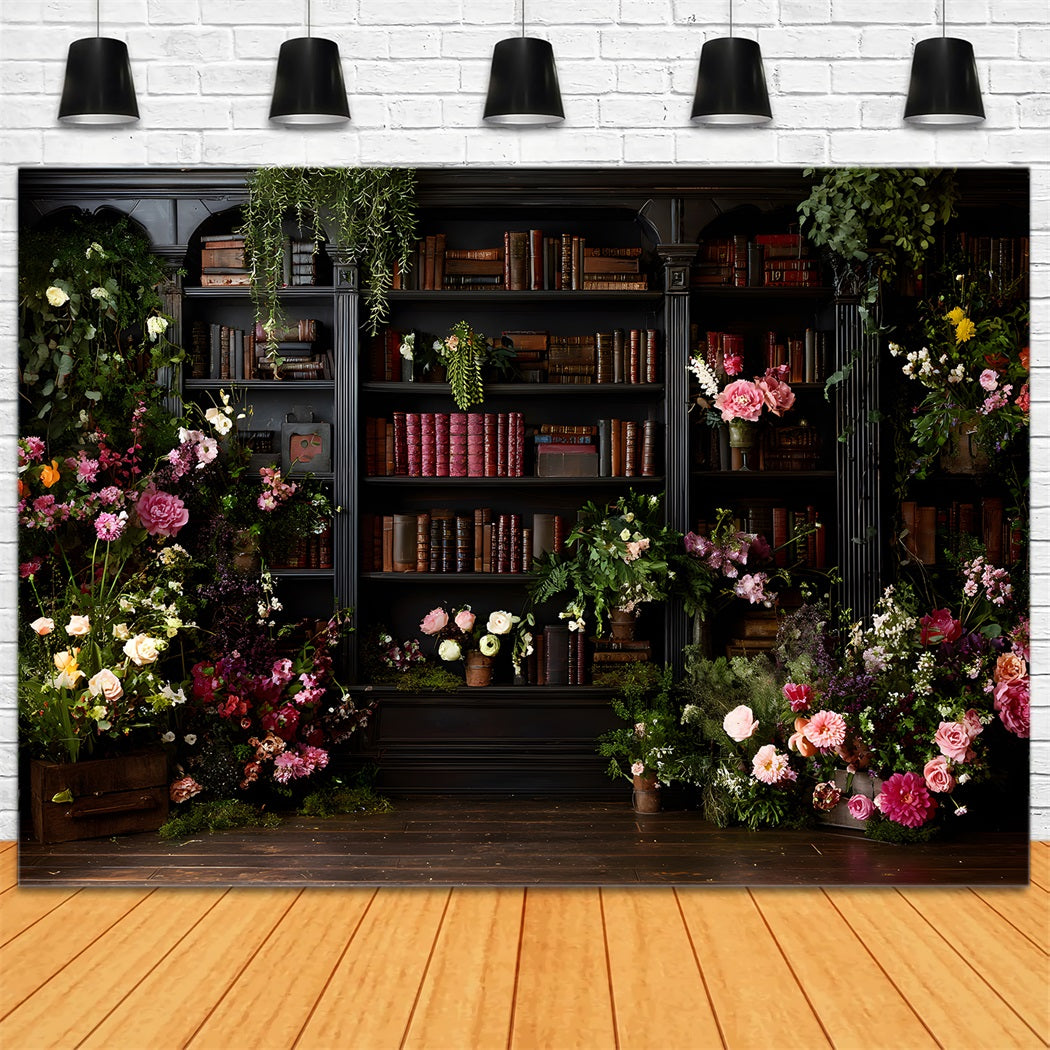Fond Studio Fête des Mères Étagère Livres Fleurs Par Magali