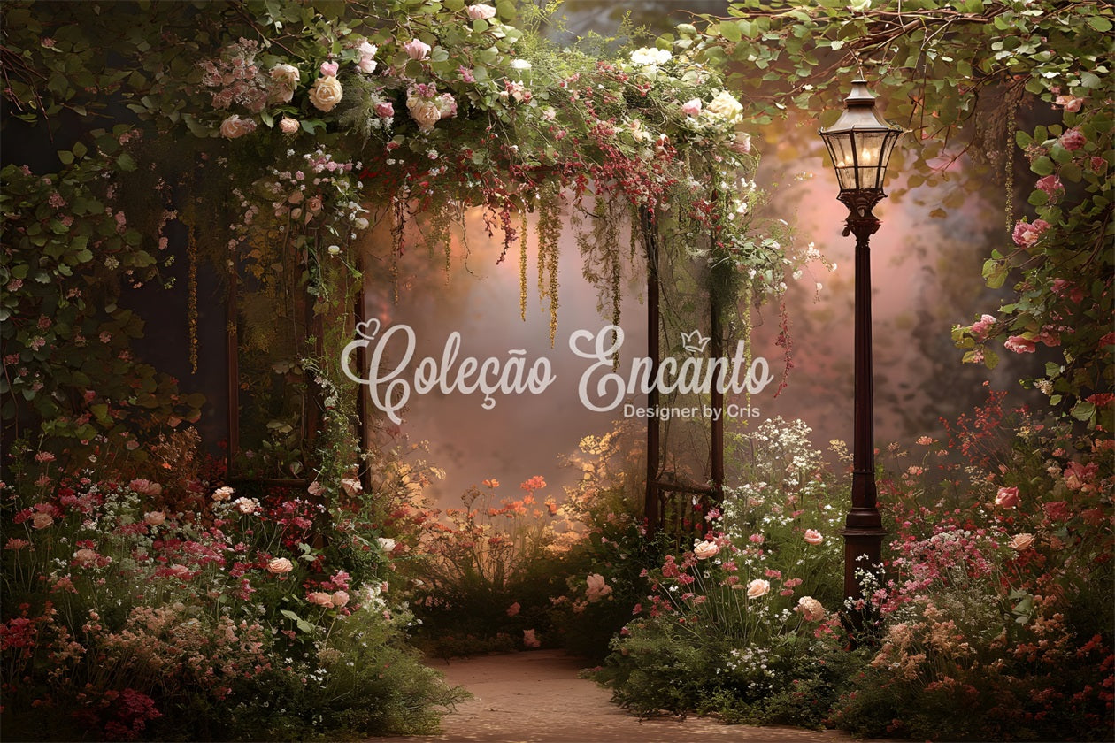 Fond Studio Fête des Mères Arche Florale Lanternes Vintage Par Magali