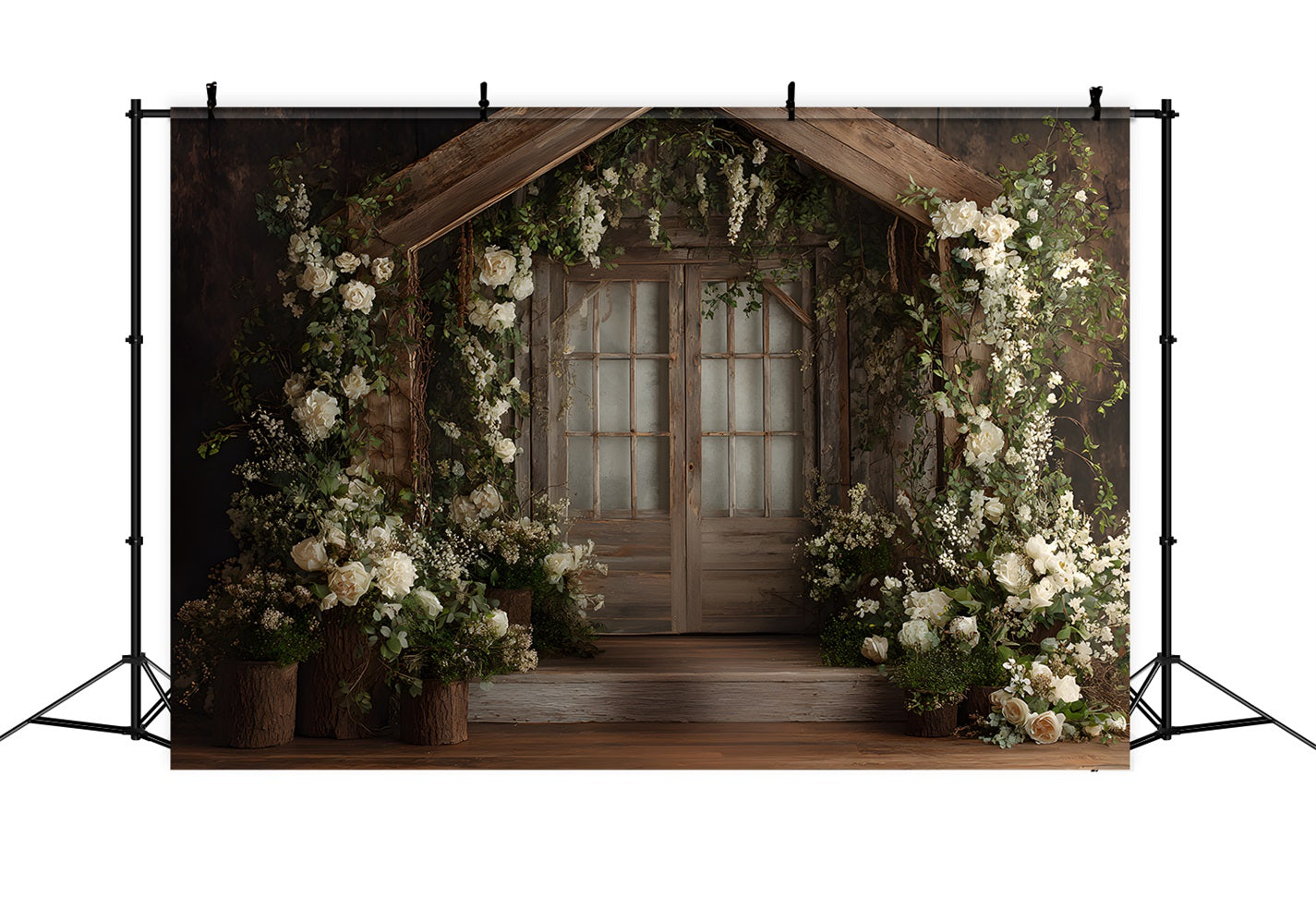 Fond Photo Fête des Mères Entrée Porte Bois Fleurs Fraîches Par Magali