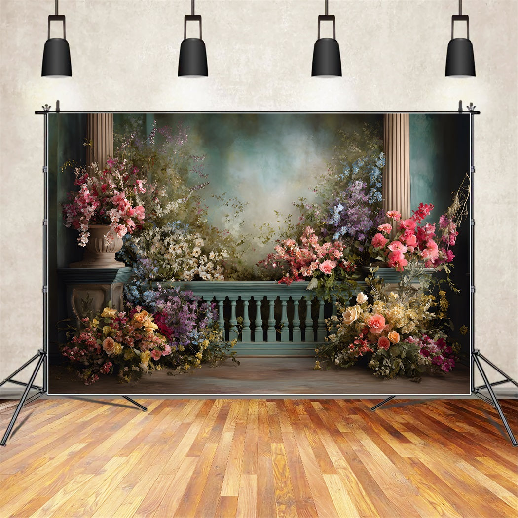 Toile de fond Studio Fête des Mères Portail Jardin Colonnes Florales Par Magali