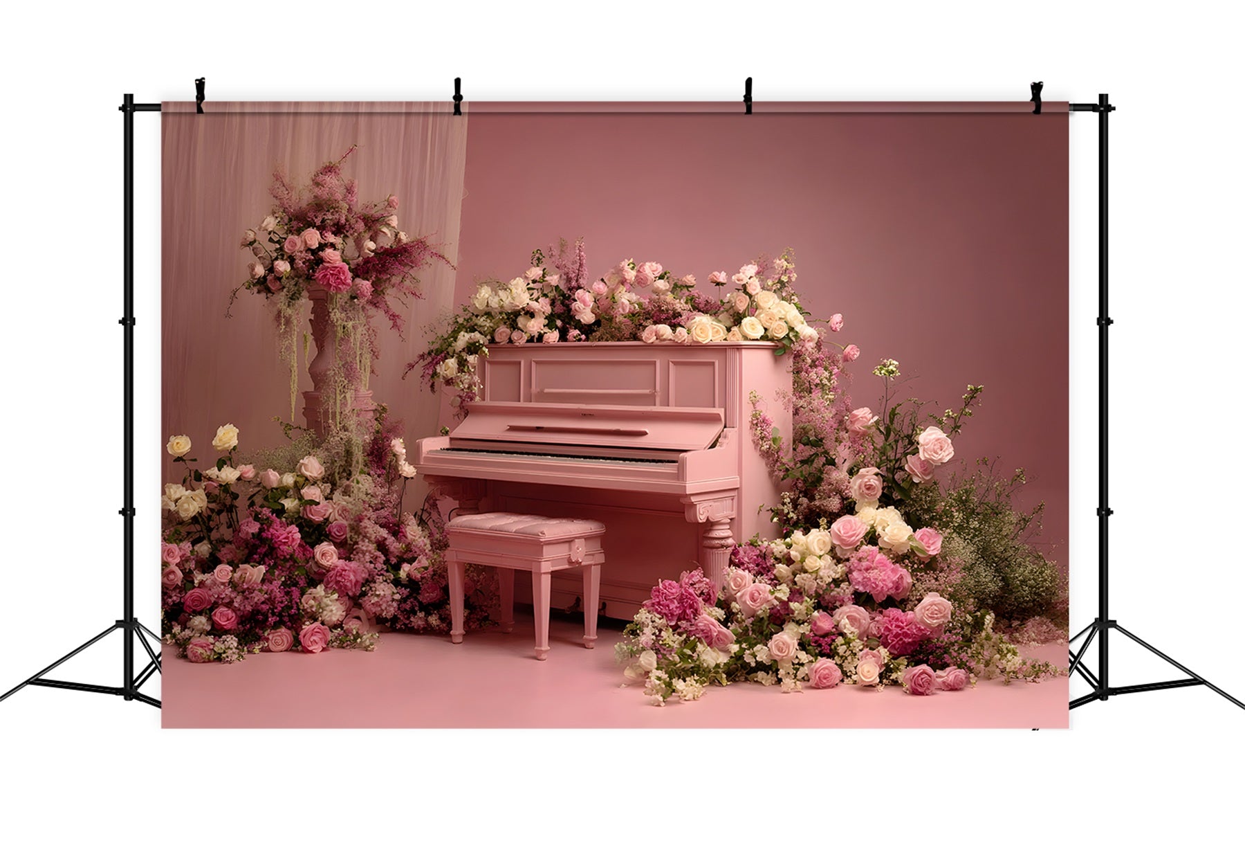 Toile de fond Studio Fête des Mères Piano Roses Florales Roses Par Magali