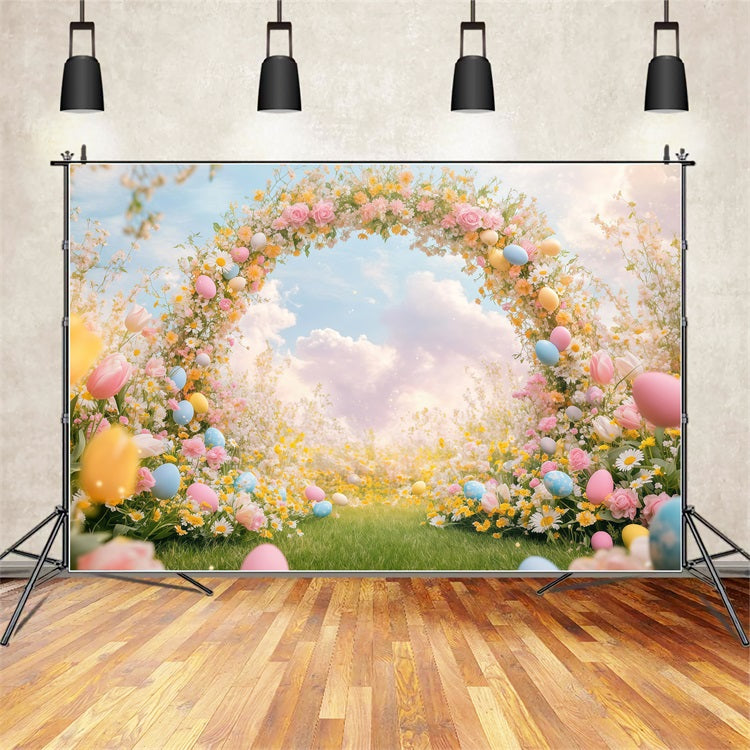 Toile de fond Photo Pâques Arche Fantaisie Florale CJJ-163
