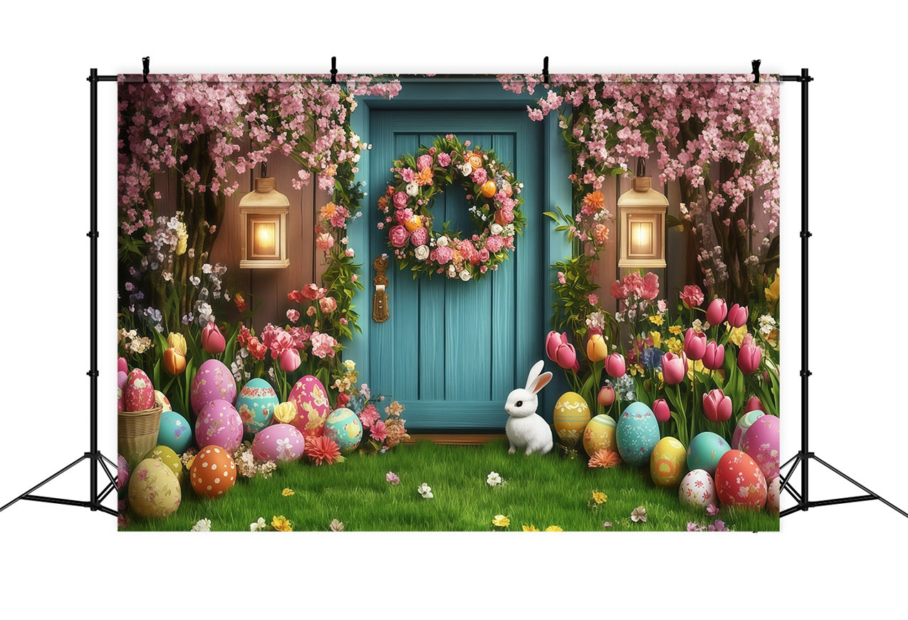Toile de fond Photo Pâques Porte Rêveuse Lapin Œuf CJJ-164