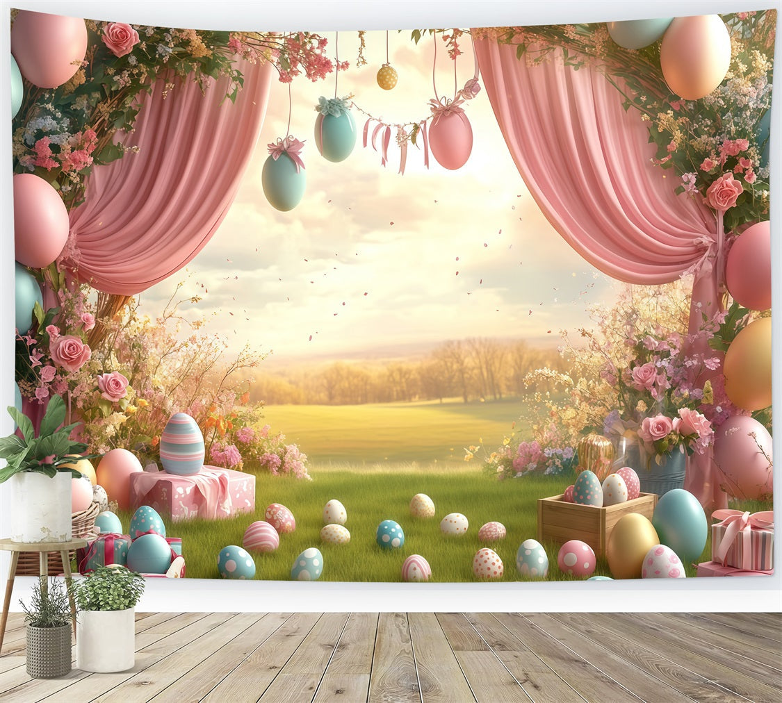 Toile de fond Pâques Œuf Merveille Florale CJJ-166