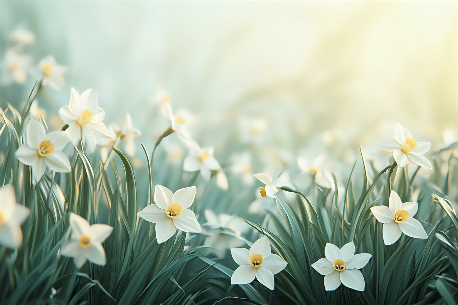 Toile de Fond Jonquille Douce Lueur Photographie Fleurie CJJ2-10