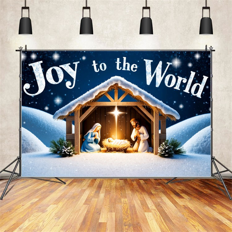 Toile de Fond Joie sur la Terre Nativité Noël CJJ2-15