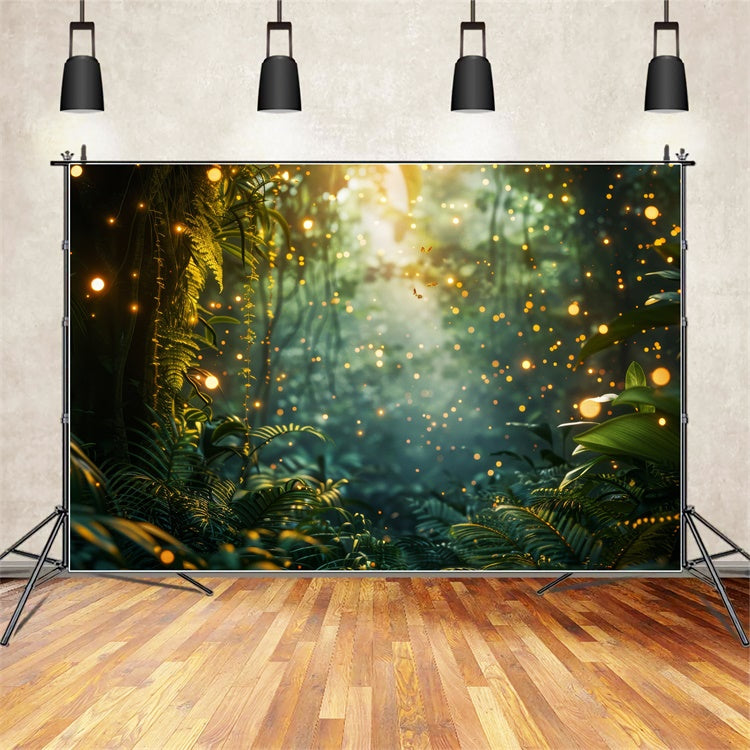 Toile de Fond Photo Forêt Lueur Rêveuse Lucioles CJJ2-25