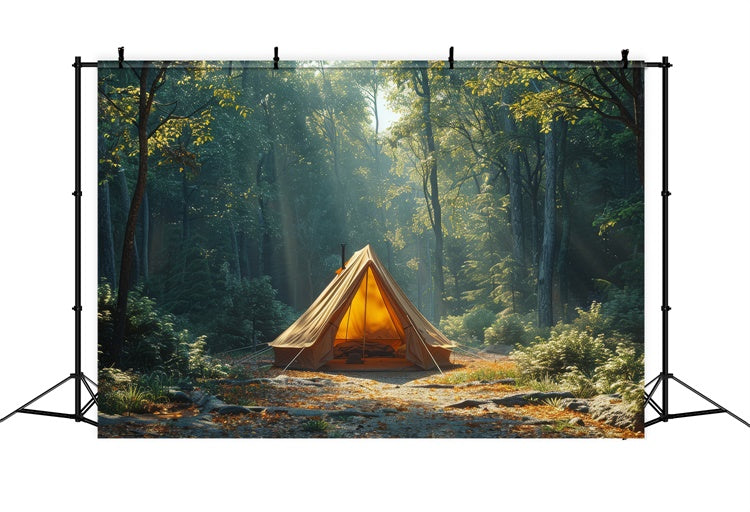 Toile de Fond Nature Sauvage Camping Forêt Profonde Paisible CJJ2-42