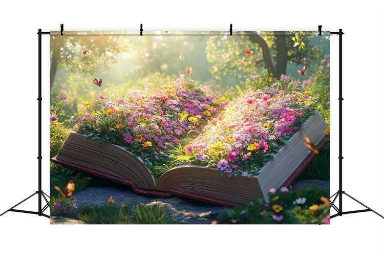 Toile de Fond Photo Forêt Livre Conte de Fées Prairie Ensoleillée CJJ2-48