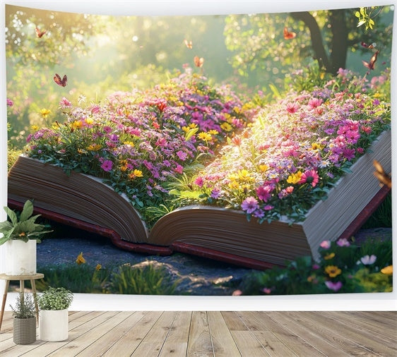 Toile de Fond Photo Forêt Livre Conte de Fées Prairie Ensoleillée CJJ2-48