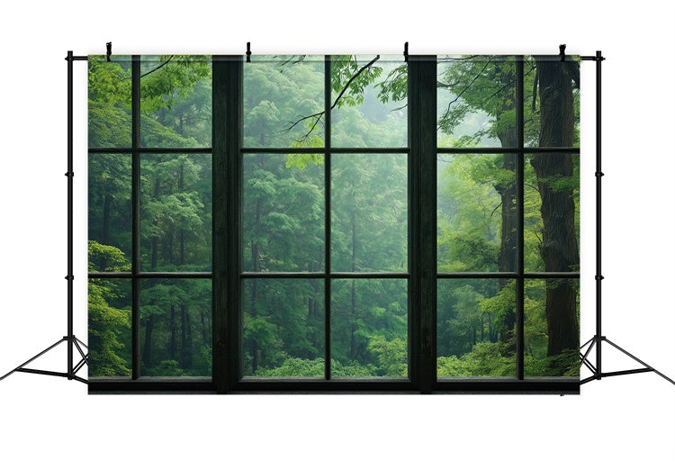 Toile de Fond Photographie Forêt Vue Fenêtre Sérénité CJJ2-57