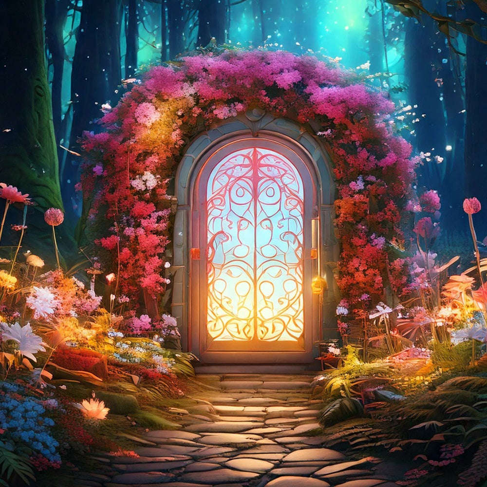 Toile de Fond Conte de Fées Forêt Passage Jardin Mystique CJJ2-61
