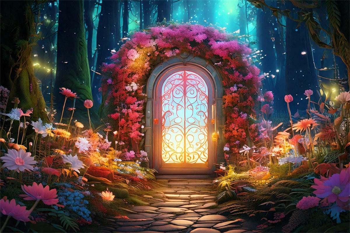 Toile de Fond Conte de Fées Forêt Passage Jardin Mystique CJJ2-61