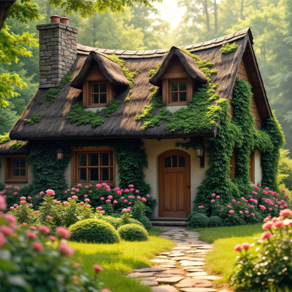 Toile de Fond Forêt Photographie Cottage Jardin Enchanté CJJ2-63