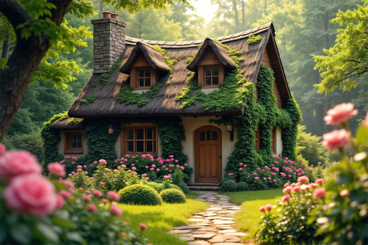 Toile de Fond Forêt Photographie Cottage Jardin Enchanté CJJ2-63