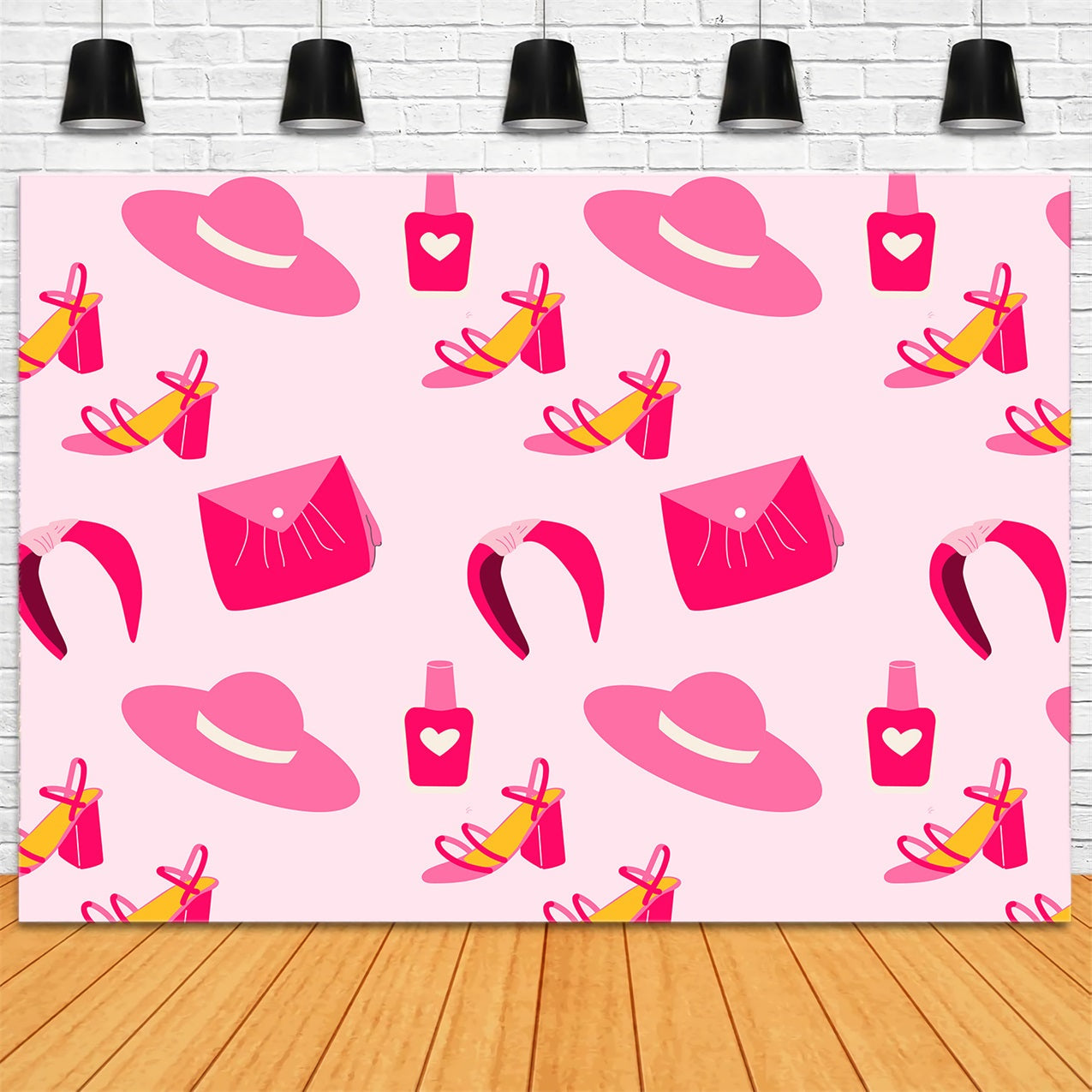 Toile de fond Fille Rose Mode Glamour Accessoires CJJ2-69