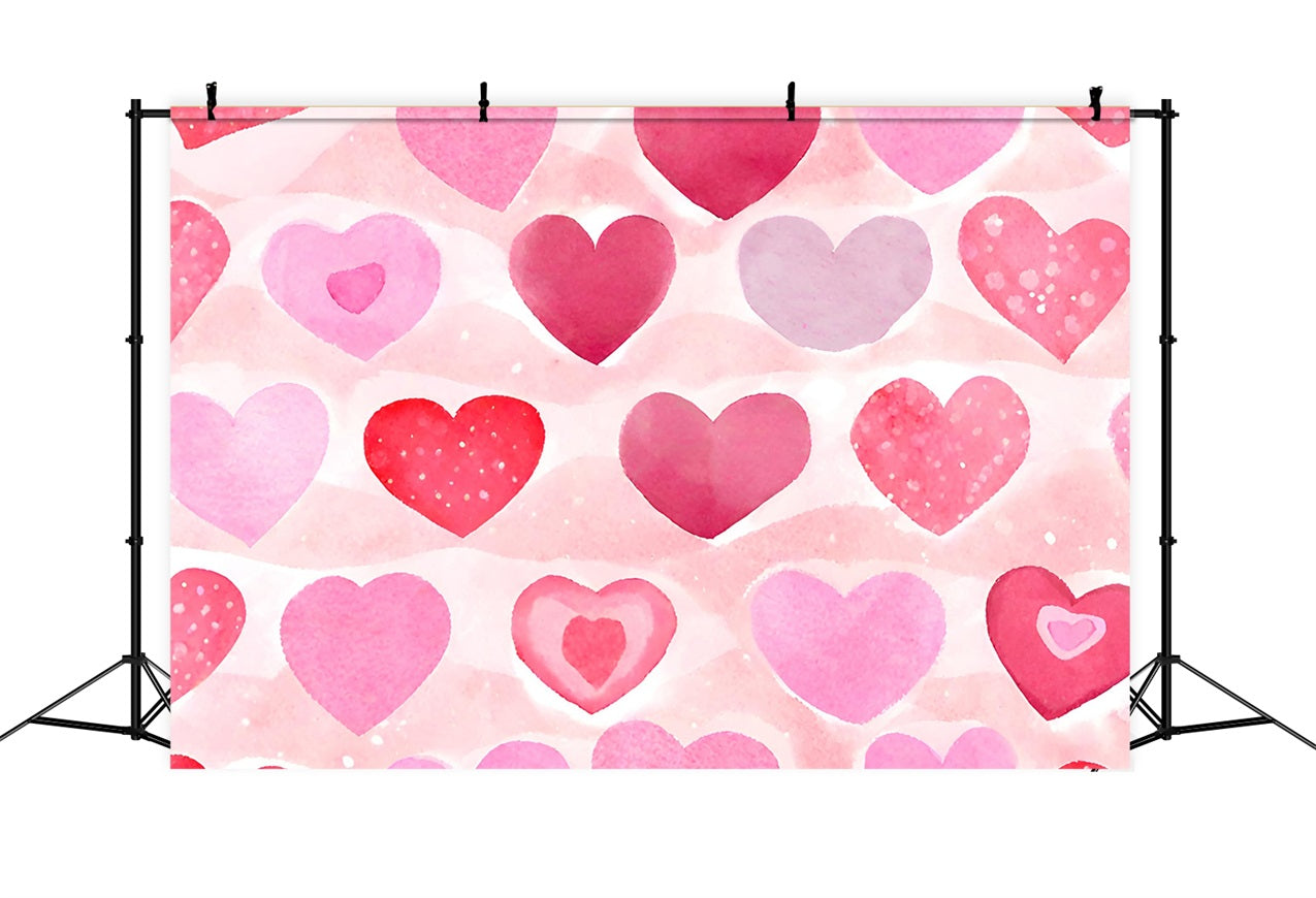 Toiles de fond Fille Rose Cœurs Aquarelle Romantiques CJJ2-72