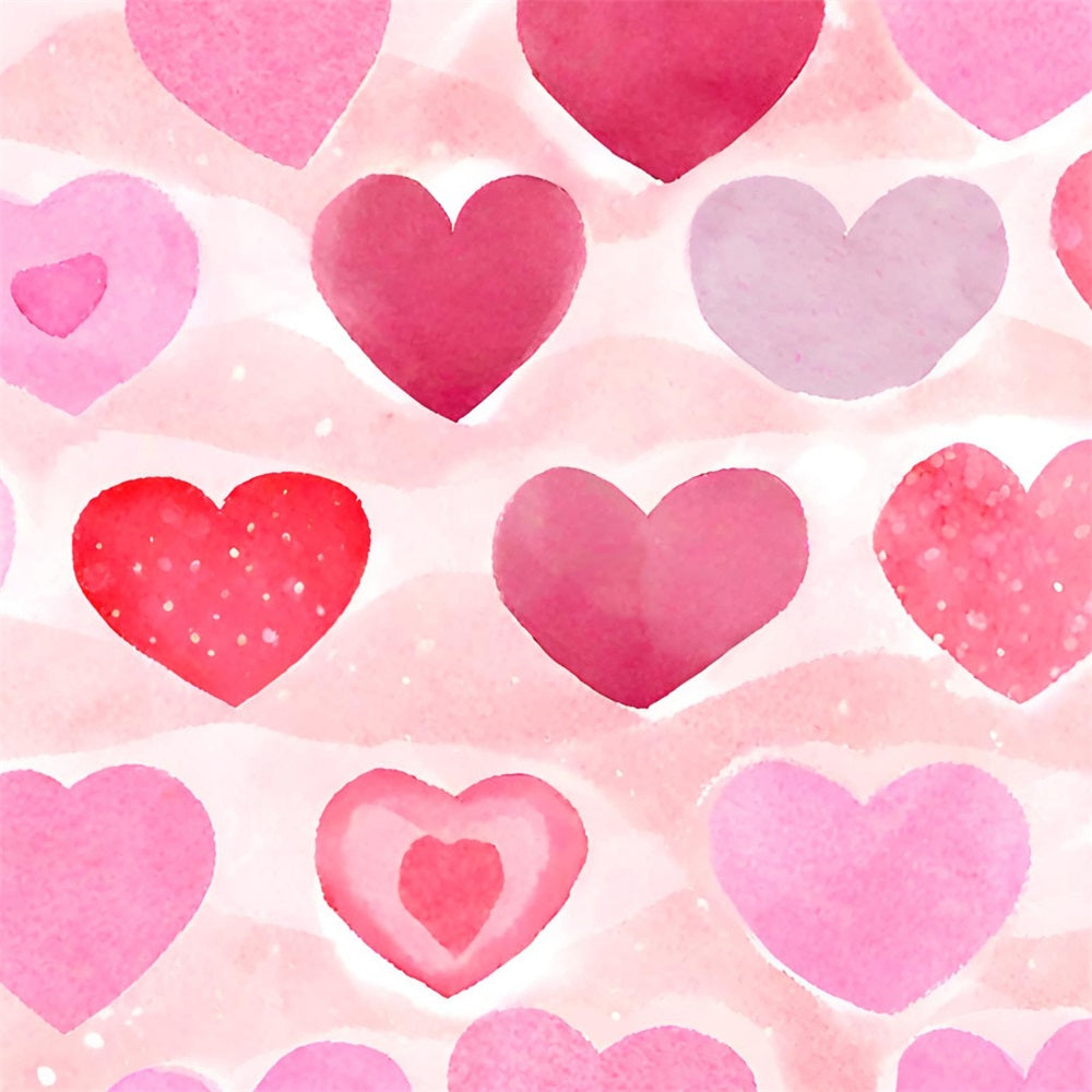 Toiles de fond Fille Rose Cœurs Aquarelle Romantiques CJJ2-72