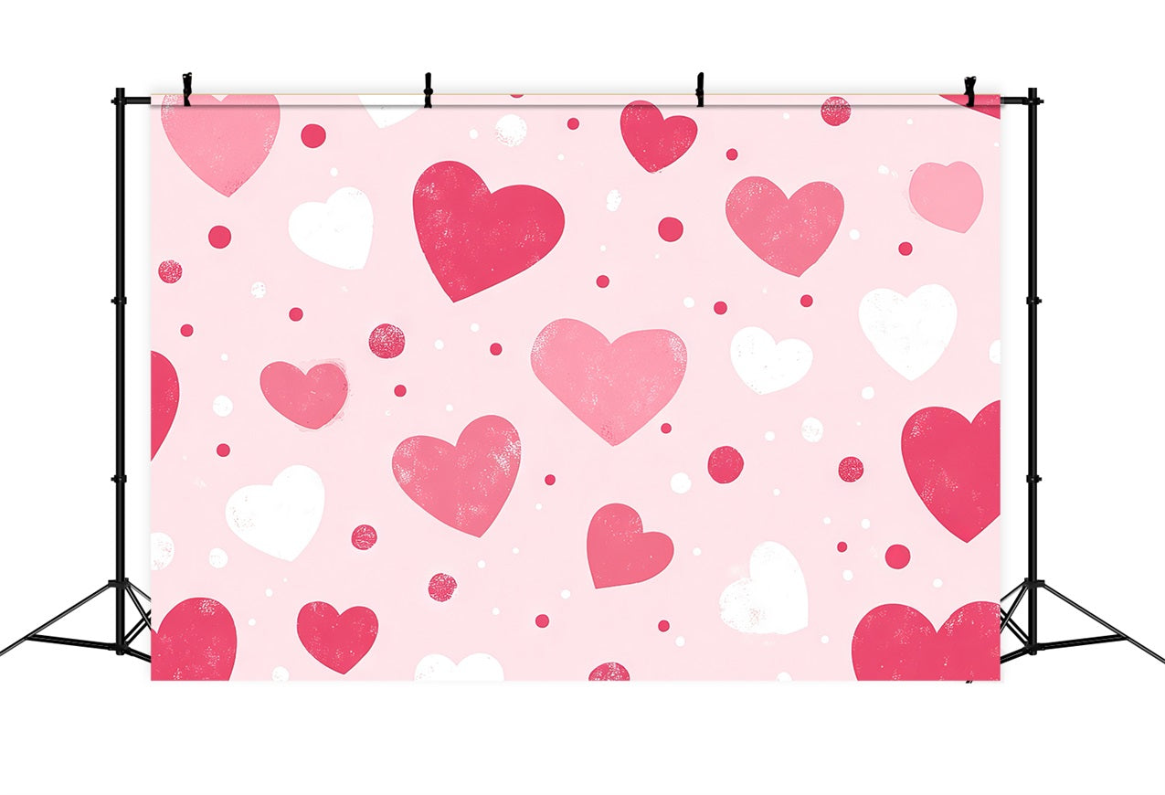 Toile de fond Fille Rose Cœurs à Pois CJJ2-73