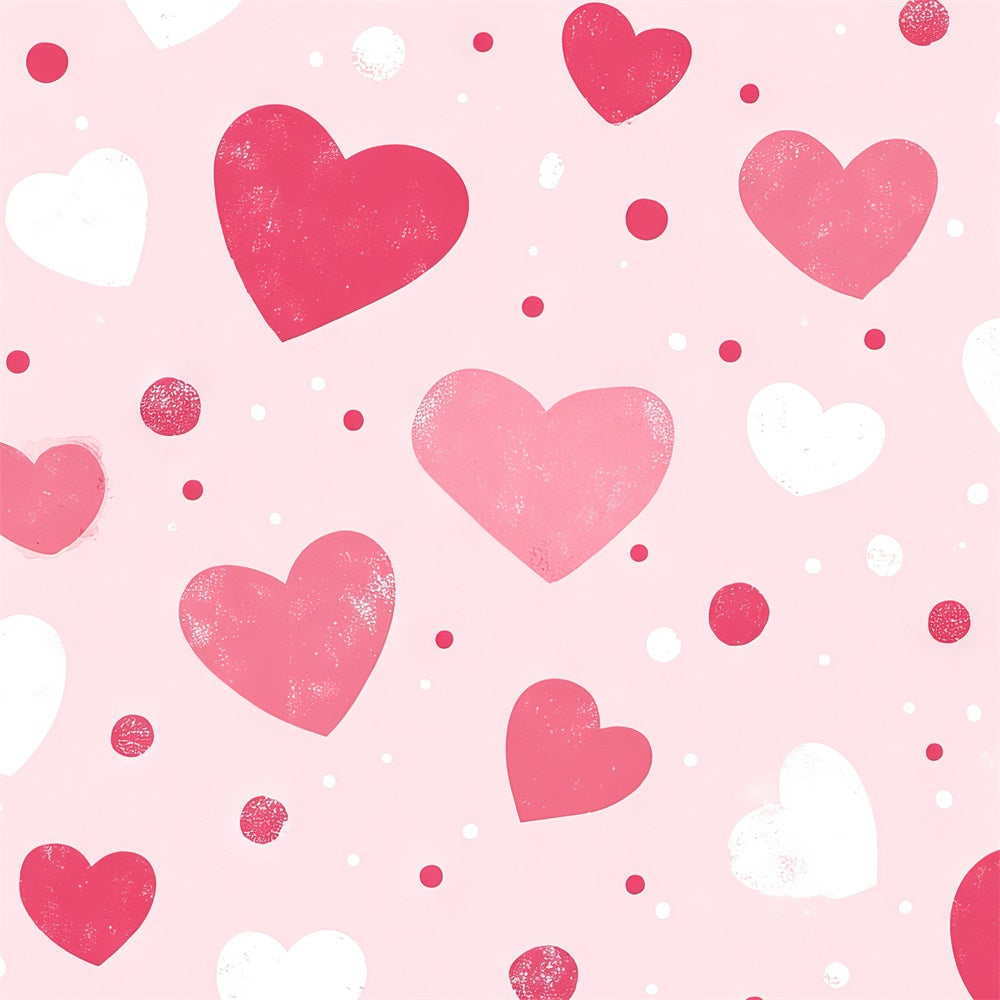 Toile de fond Fille Rose Cœurs à Pois CJJ2-73