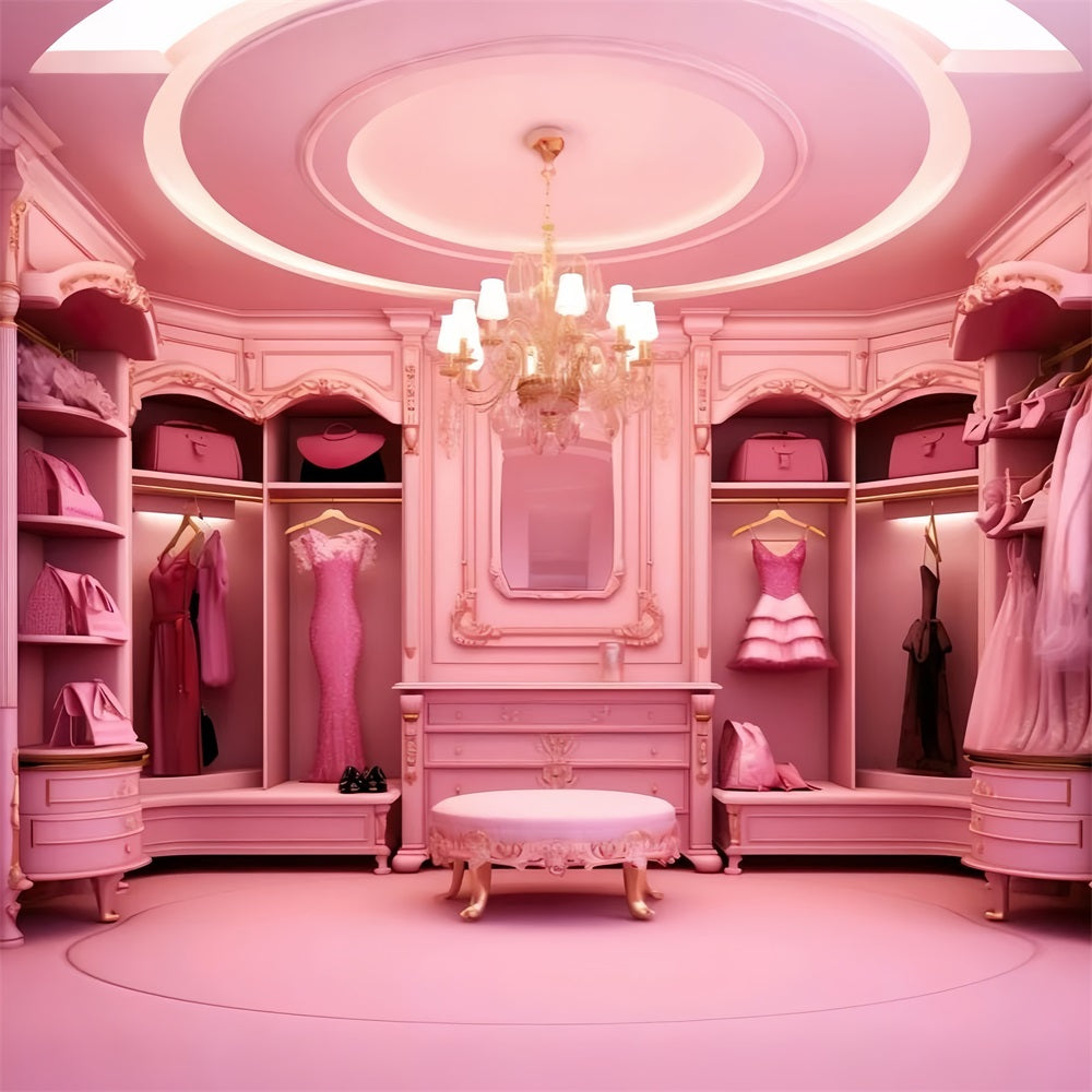 Toile de fond Poupée Mode Photo Dressing Luxe Rose CJJ2-79