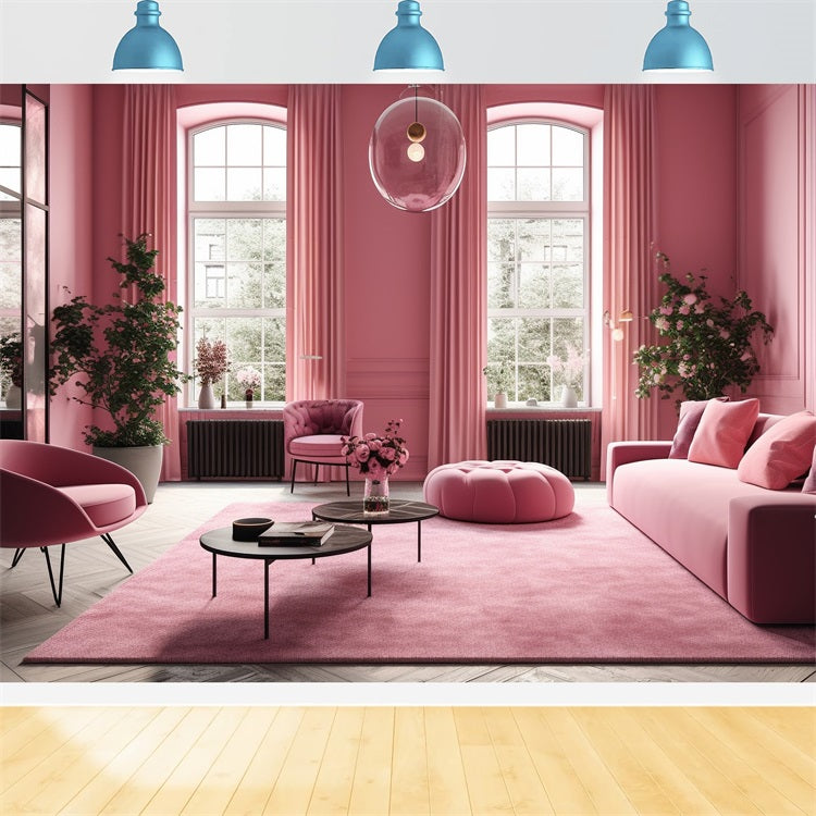 Toile de fond Fille Rose Salon Doux Rose CJJ2-88