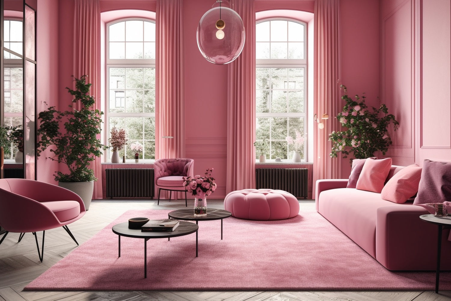 Toile de fond Fille Rose Salon Doux Rose CJJ2-88