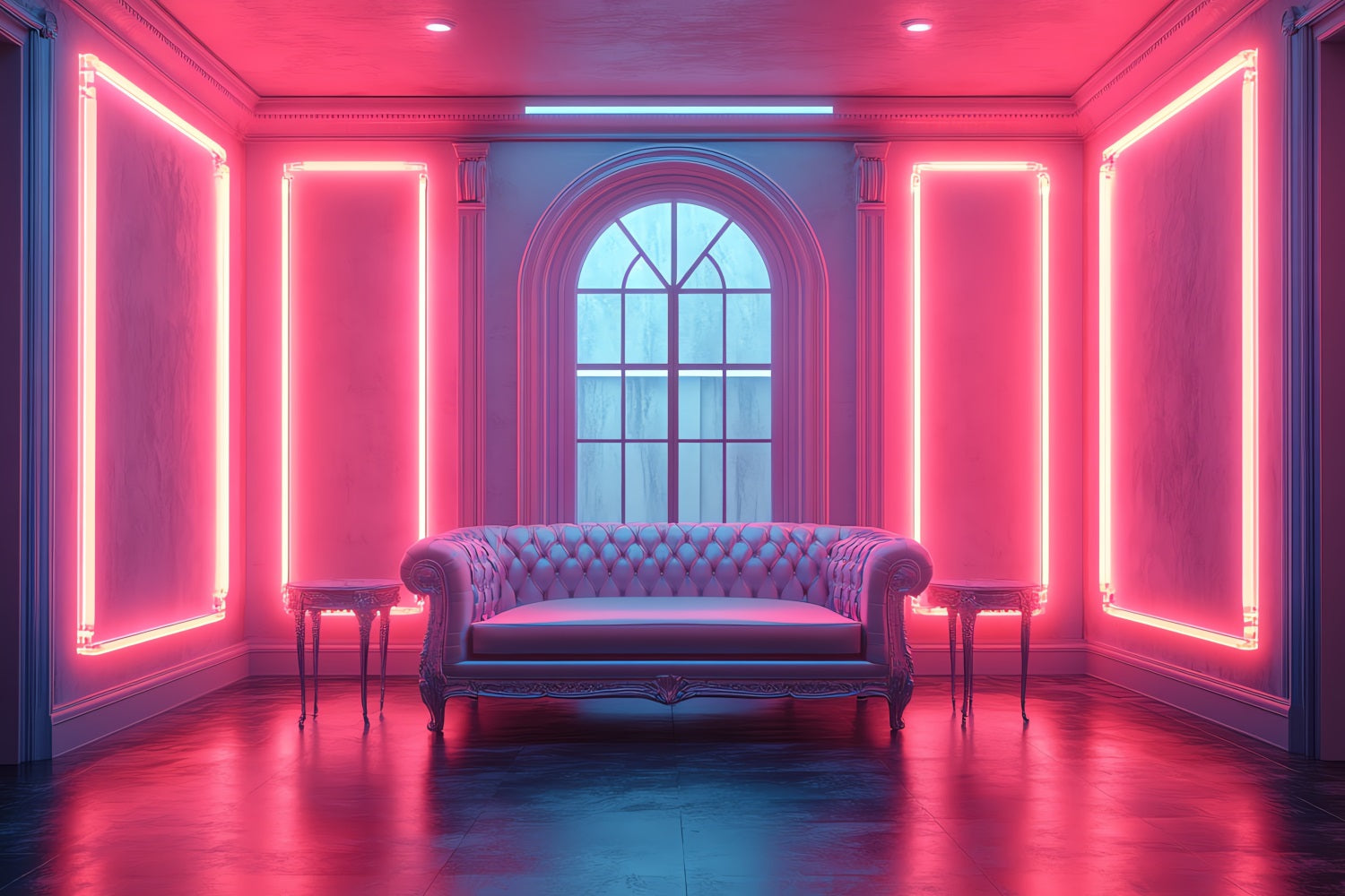 Toile de fond Poupée Mode Photographie Salon Néon Vibrant CJJ2-90