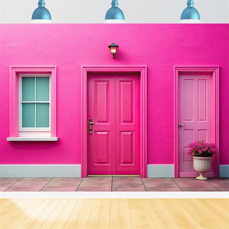 Toile de fond Poupée Mode Entrée Chic Maison Rose CJJ2-92