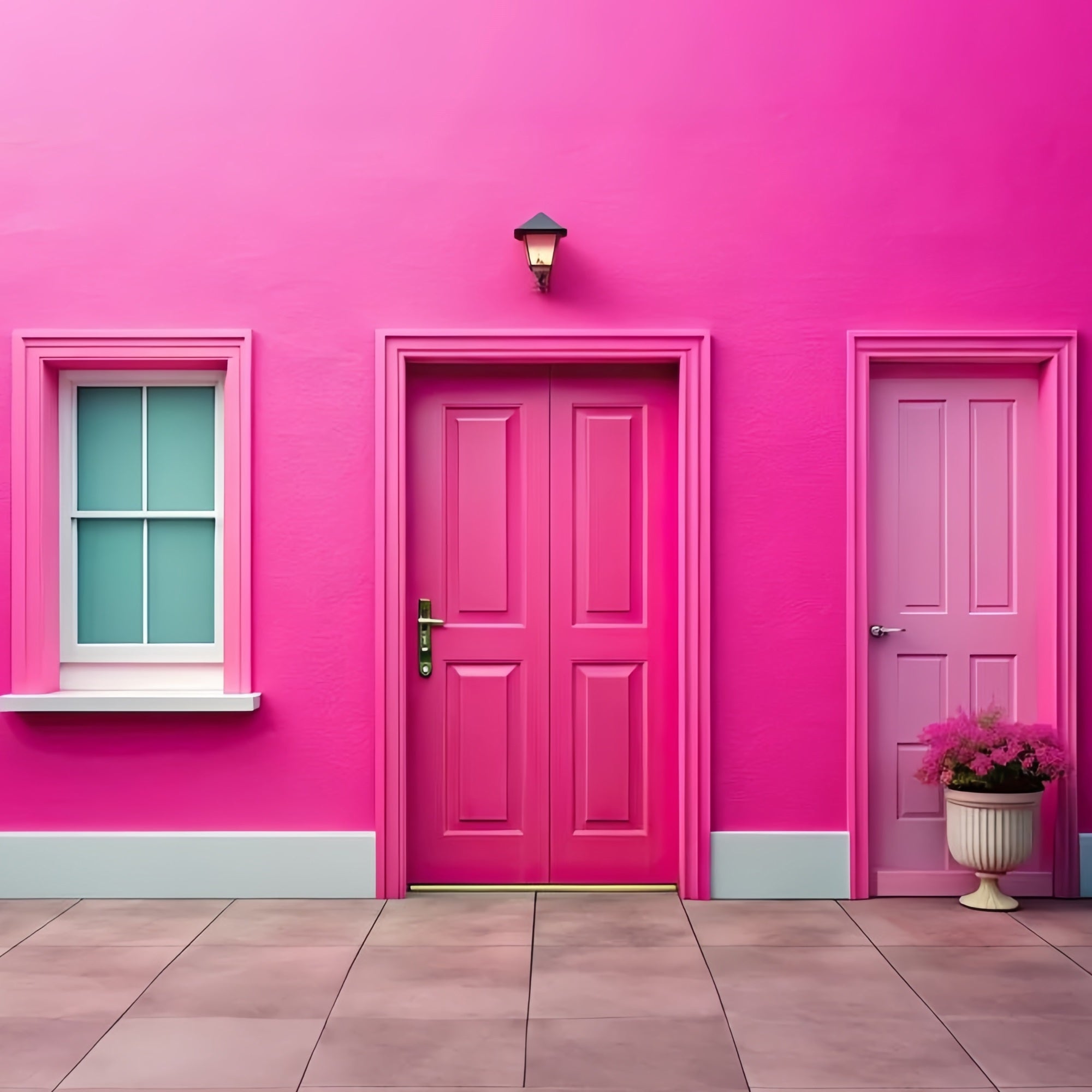 Toile de fond Poupée Mode Entrée Chic Maison Rose CJJ2-92