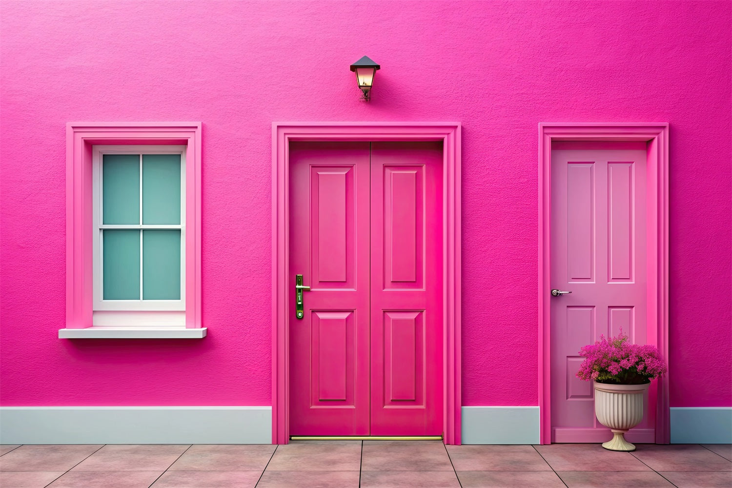 Toile de fond Poupée Mode Entrée Chic Maison Rose CJJ2-92