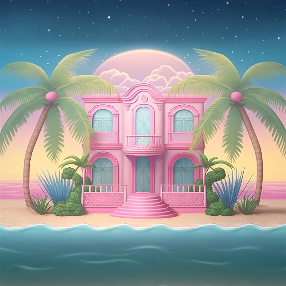 Toile de fond Poupée Mode Paradis Plage Villa CJJ2-98