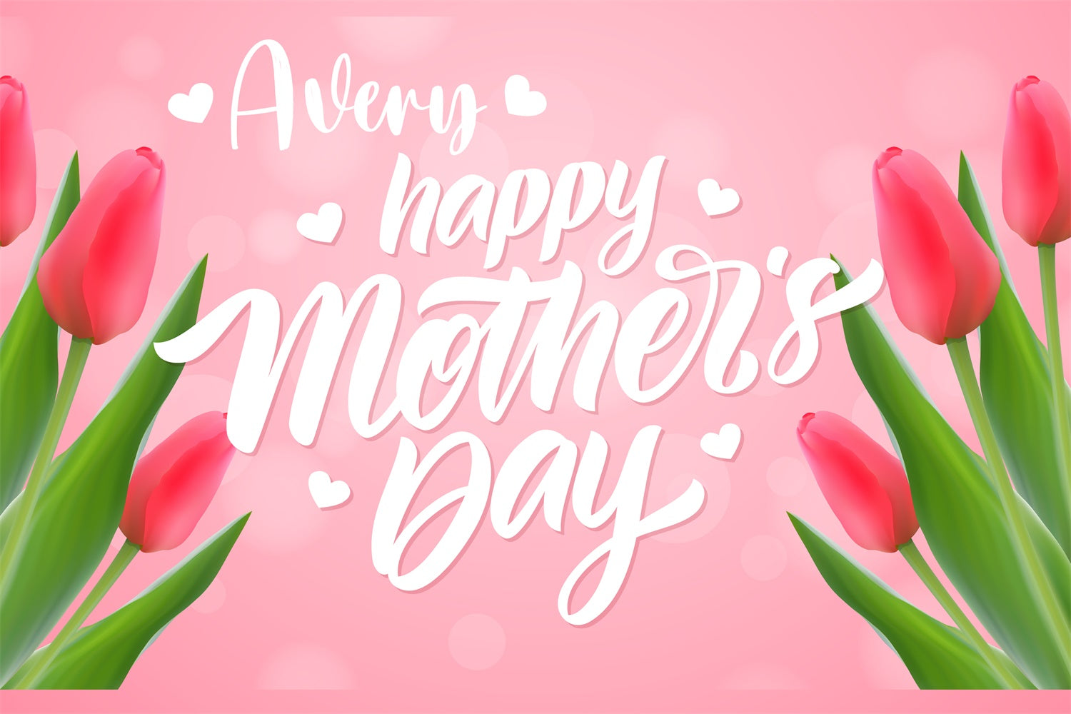 Toile de fond Fête des Mères Personnalisable Élégante Tulipe Rouge CJJ3-100