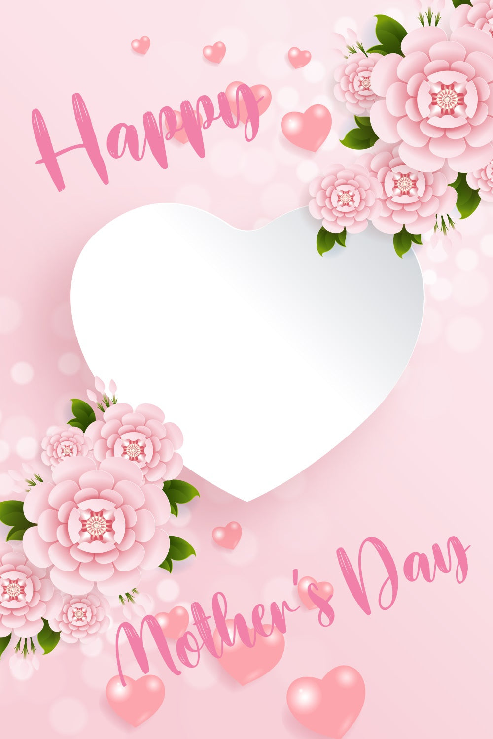 Toile de fond Fête des Mères Personnalisable Délicate Rose Poudré Amour CJJ3-105
