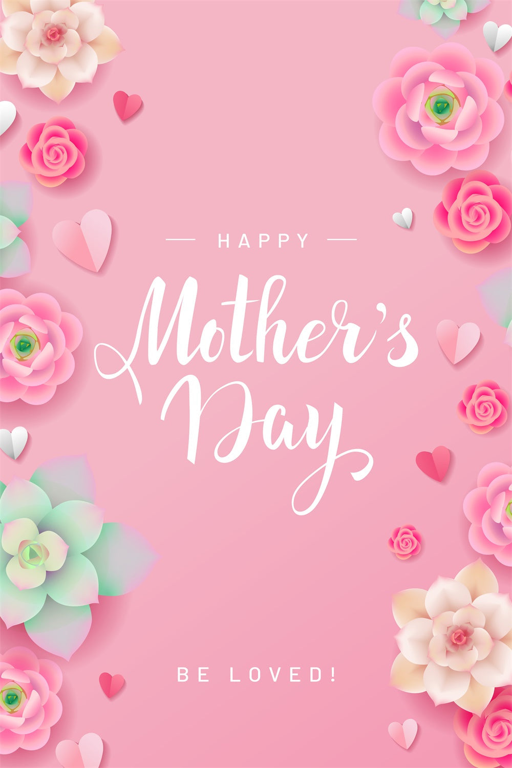 Toile de fond Fête des Mères Personnalisable Charmant Floral Pastel CJJ3-109