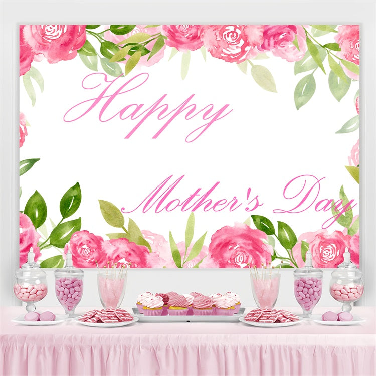 Toile de fond Fête des Mères Personnalisable Aquarelle Rose Poudré CJJ3-117