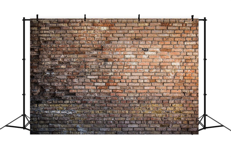Toile de fond Mur Brique Rouge Vieilli et Altéré CJJ3-12