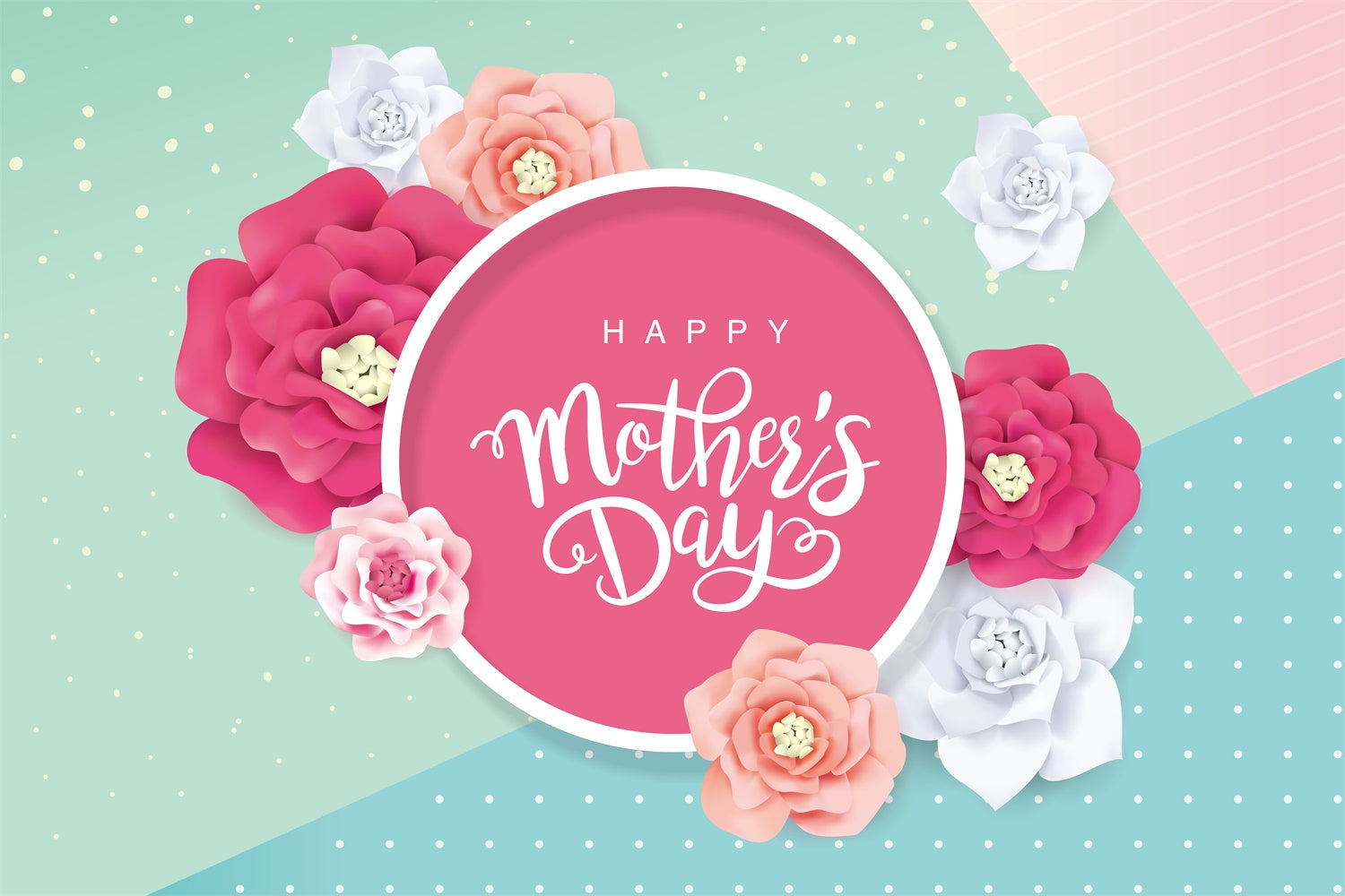 Toile de fond Fête des Mères Personnalisable Délicate Fleur en Papier CJJ3-136