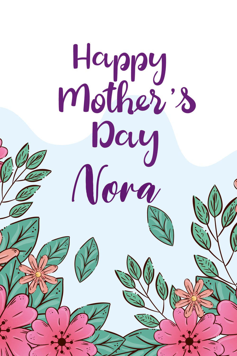 Toile de fond Fête des Mères Personnalisable Douces Fleurs Sauvages Pastel CJJ3-150