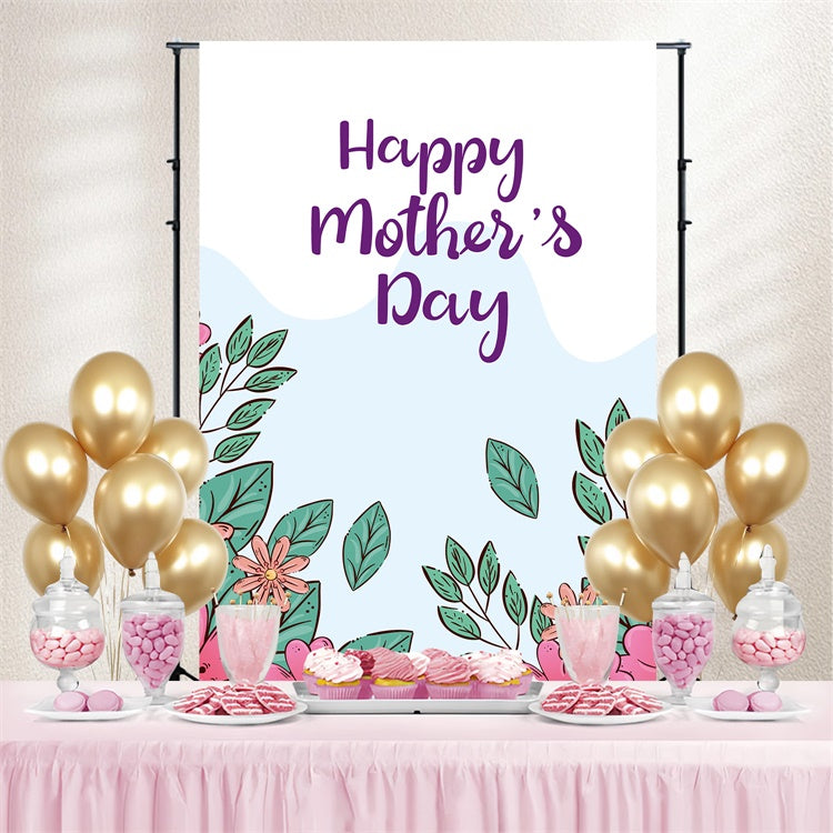 Toile de fond Fête des Mères Personnalisable Douces Fleurs Sauvages Pastel CJJ3-150