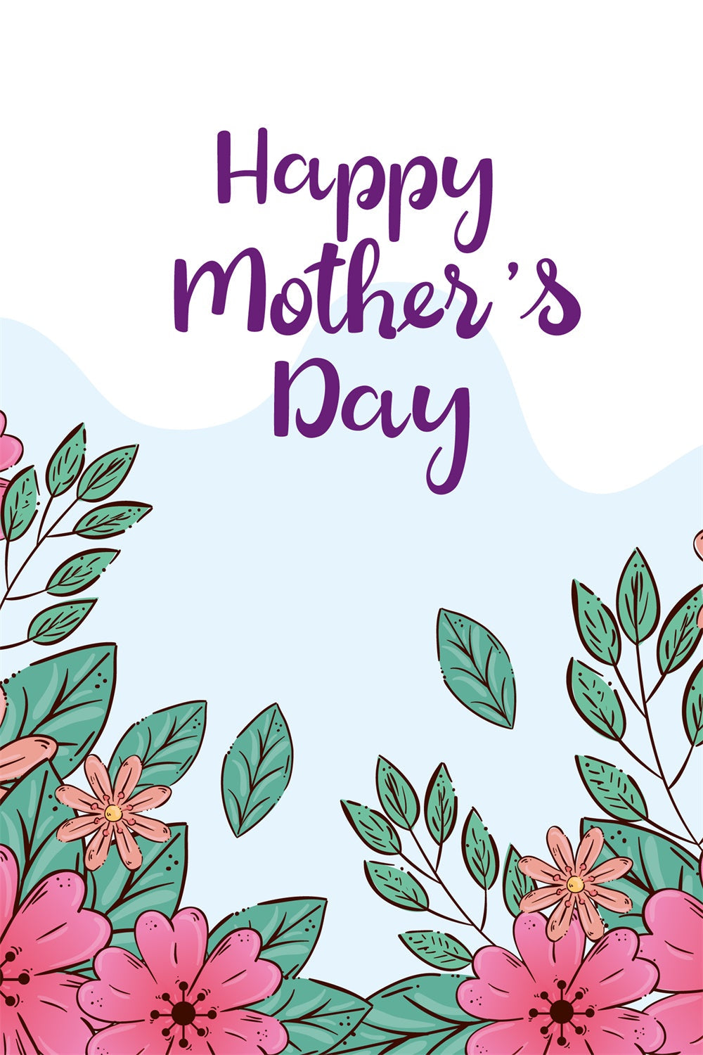 Toile de fond Fête des Mères Personnalisable Douces Fleurs Sauvages Pastel CJJ3-150