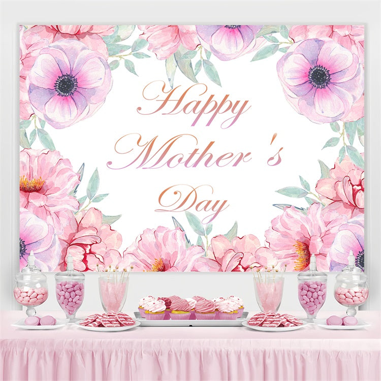 Toile de fond Fête des Mères Personnalisable Charmante Floraison Rose CJJ3-167