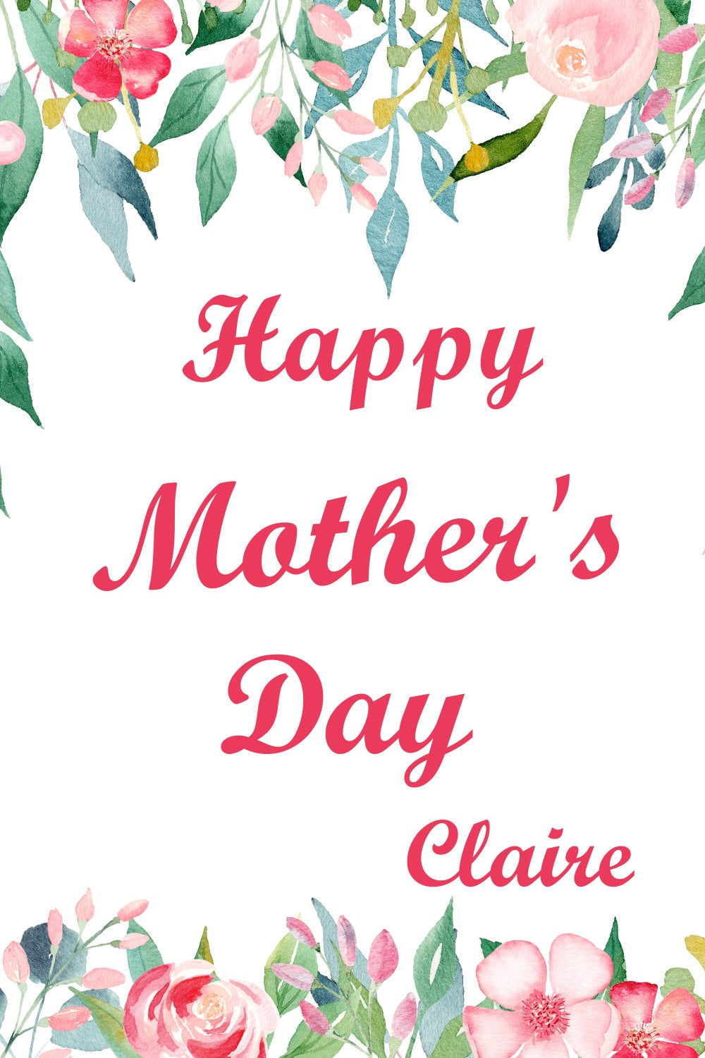 Toile de fond Fête des Mères Personnalisable Délicate Aquarelle Fleurie CJJ3-172